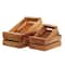 Set of 4 Brown Mahogany Farmhouse Storage Basket, 22" x 15" x 9"